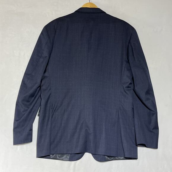 Peter Millar Suit Jacket Blazer Mens 46T Blue Plaid Two Button Double Vent - Picture 2 of 16